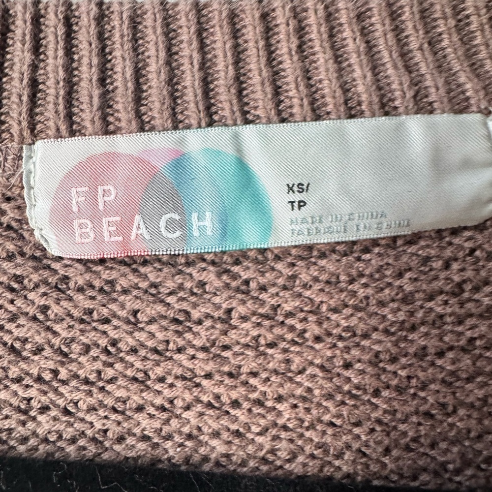 Free Peopl Hailee Sweater Set Waffle Knit  XS Cozy Henley Wide Leg Pant Beach - Picture 7 of 11